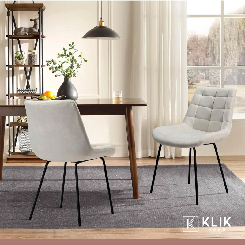 PACK KLIK MUEBLES MACRON TERCIOPELO BEIGE 4 SILLAS COMEDOR ACOLCHADA BE - 8