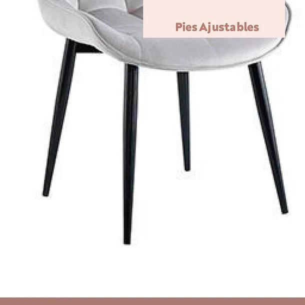 COMEDOR MESA EAMES 80CM REDONDA VIDRIO + 4 SILLA MACRON TERCIOPELO - GRIS - 7