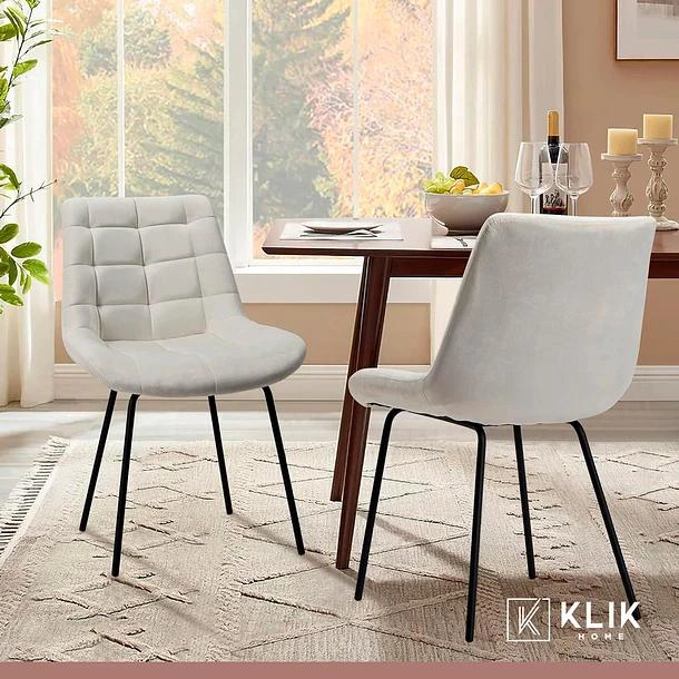 MESA DE COMEDOR REDONDA DE VIDRIO CROSS 120CM + 5 SILLA MACRON TERCIOPELO - BEIGE - 8