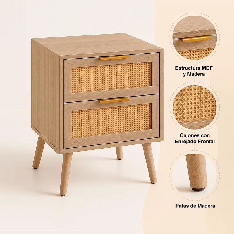 VELADORES KLIK MUEBLES MADERA CAFÉ CLARO PACK 2 EAMES MESH DOBLE WALNUT - 5