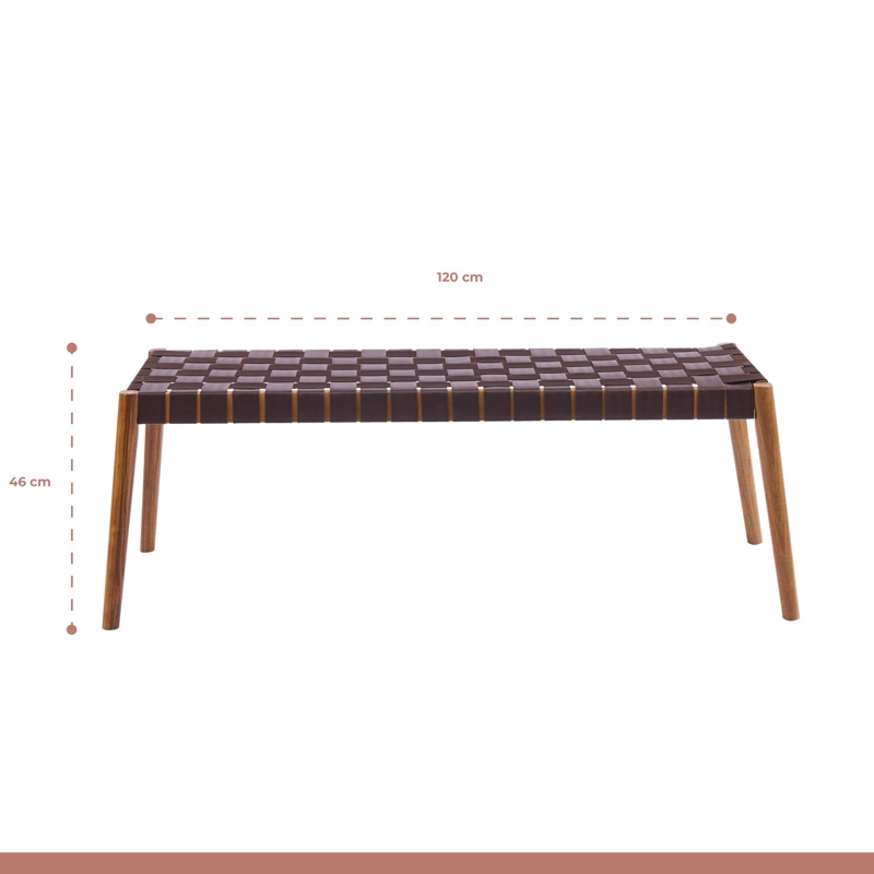 BANQUETA AUSTRAL 120CM - CINTA TEJIDA DE NAILON CAFE - 7
