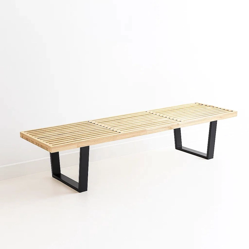 BANQUETA KLIK MUEBLES BOHEMIAN 3 CUERPOS MADERA CAFE Y METAL GEORGE NELSON 160CM - 1