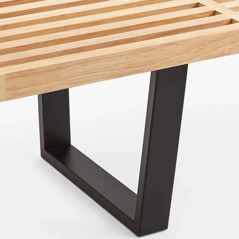 BANQUETA KLIK MUEBLES BOHEMIAN 3 CUERPOS MADERA CAFE Y METAL GEORGE NELSON 160CM - 6