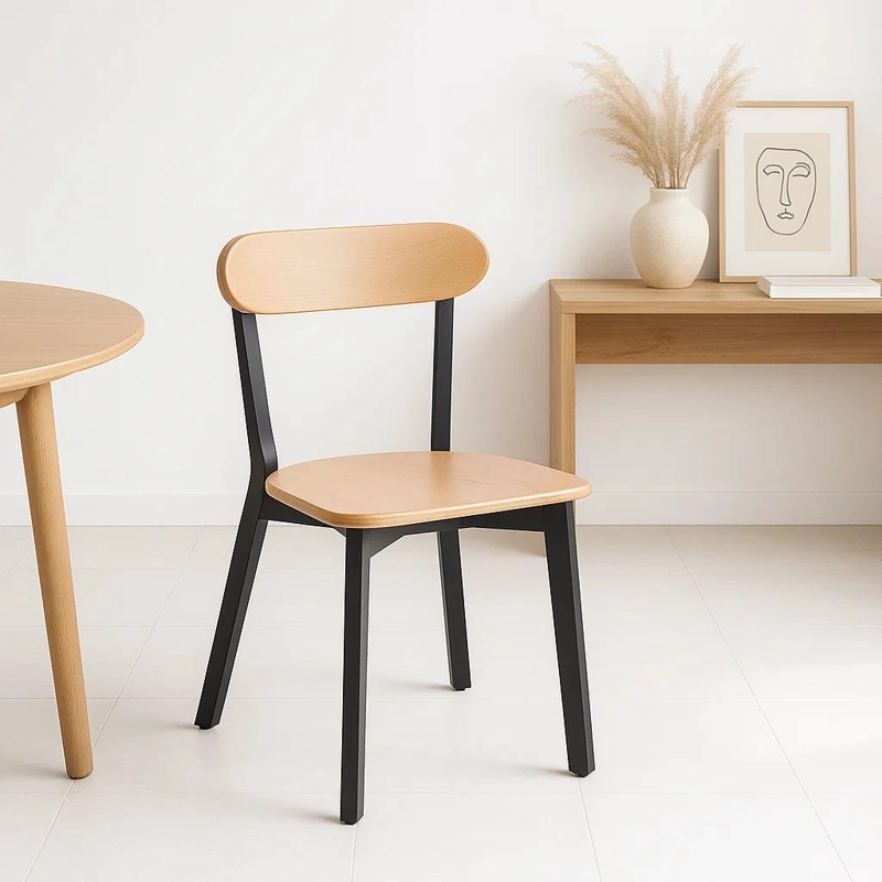 SILLA KLIK MUEBLES FRESNO MADERA NEGRO NEGRA - 2