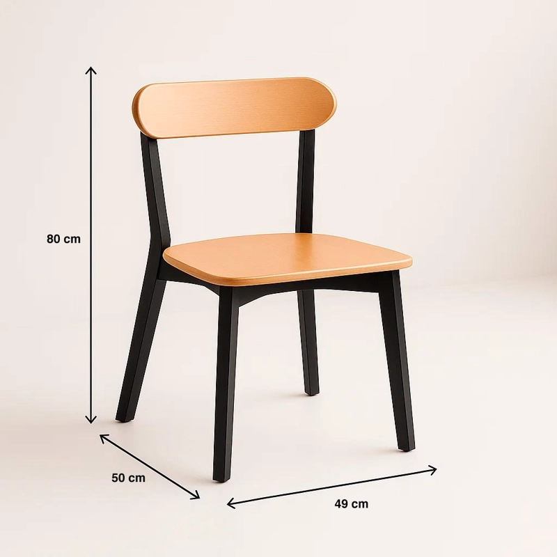 SILLA KLIK MUEBLES FRESNO MADERA NEGRO NEGRA - 4