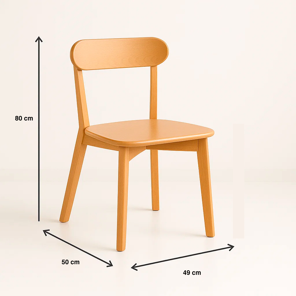 PACK KLIK MUEBLES FRESNO MADERA CAFE CLARO 2 SILLAS NATURAL - 4
