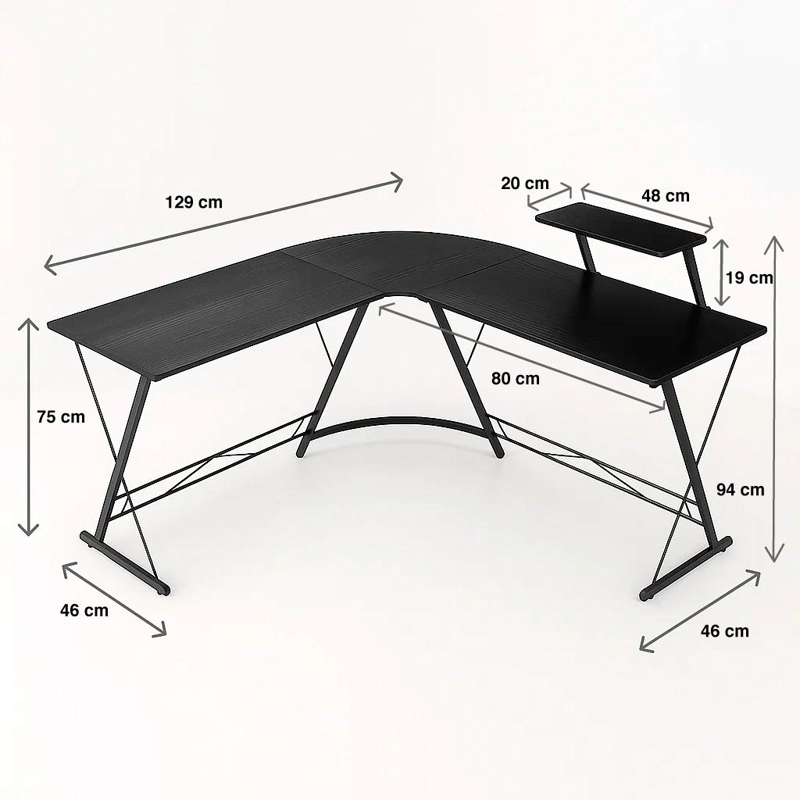 ESCRITORIO KLIK MUEBLES ESQUINERO GAMER NIGHT BLACK - 4