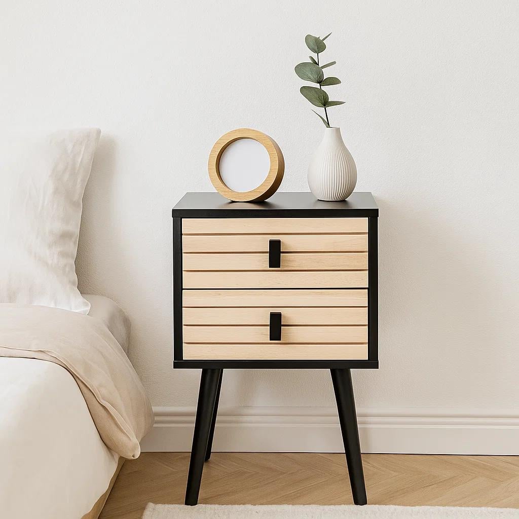 VELADORES KLIK MUEBLES AMBER MDP NEGRO PACK 2 - 2