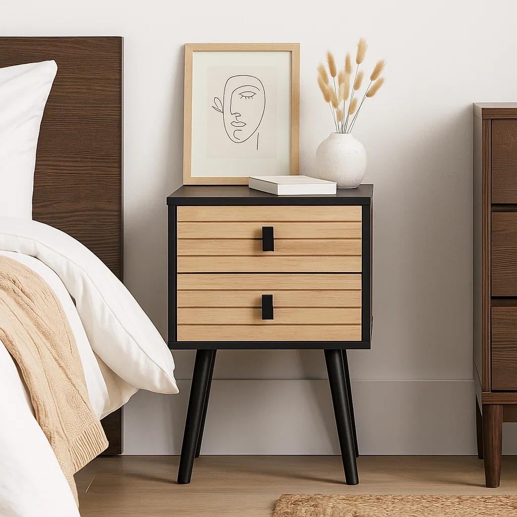 VELADORES KLIK MUEBLES AMBER MDP NEGRO PACK 2 - 3