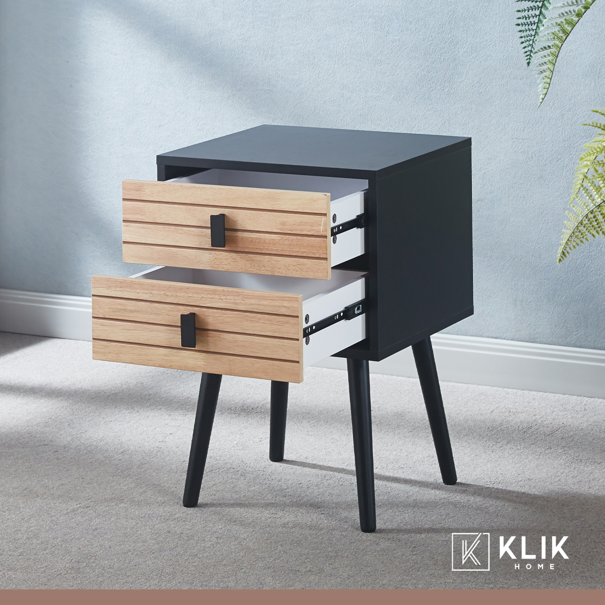 VELADORES KLIK MUEBLES AMBER MDP NEGRO PACK 2 - 8