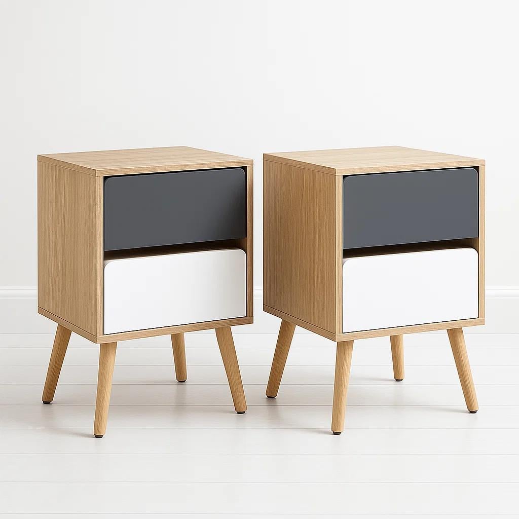 VELADORES KLIK MUEBLES NORDIC MDP BLANCO PACK 2 - 1