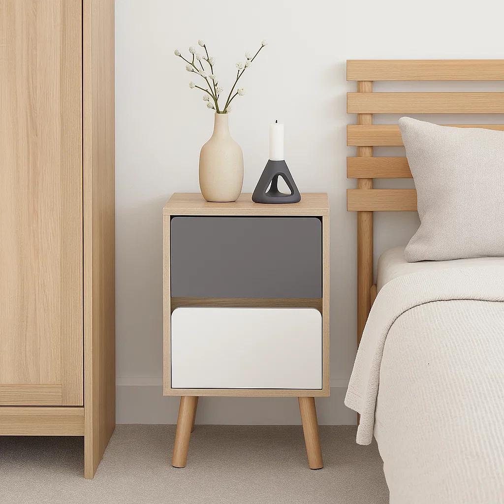 VELADORES KLIK MUEBLES NORDIC MDP BLANCO PACK 2 - 3