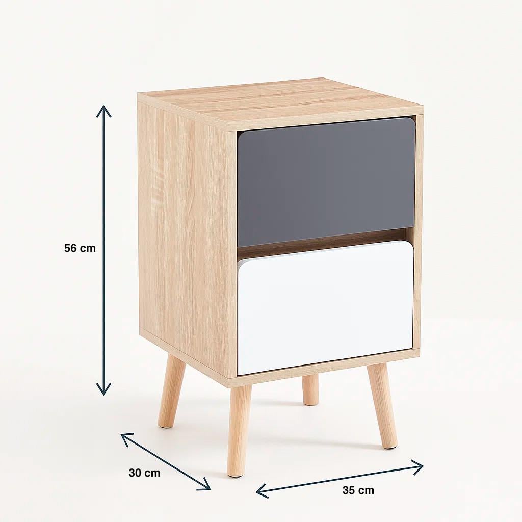 VELADORES KLIK MUEBLES NORDIC MDP BLANCO PACK 2 - 4