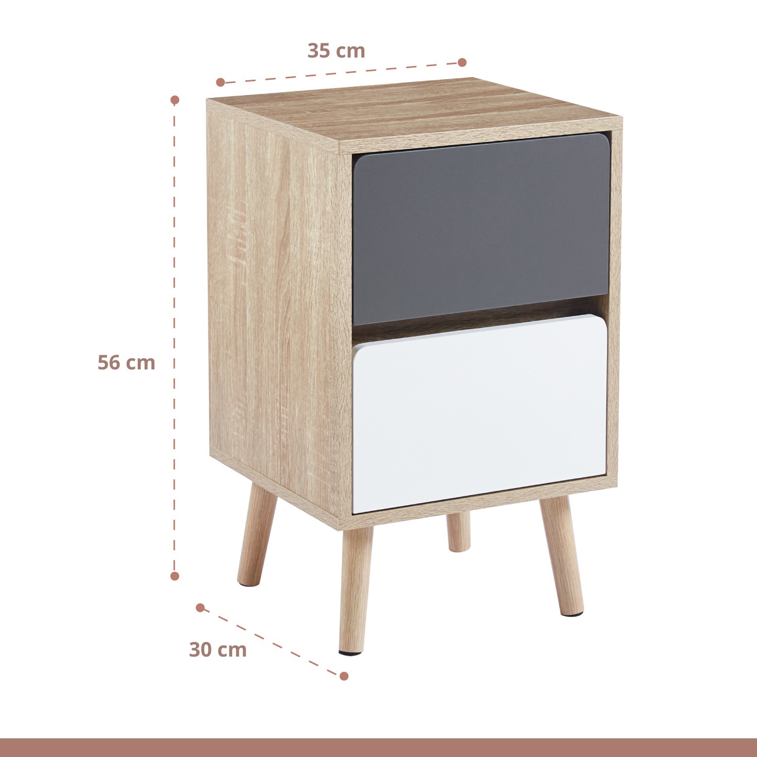 VELADORES KLIK MUEBLES NORDIC MDP BLANCO PACK 2 - 9