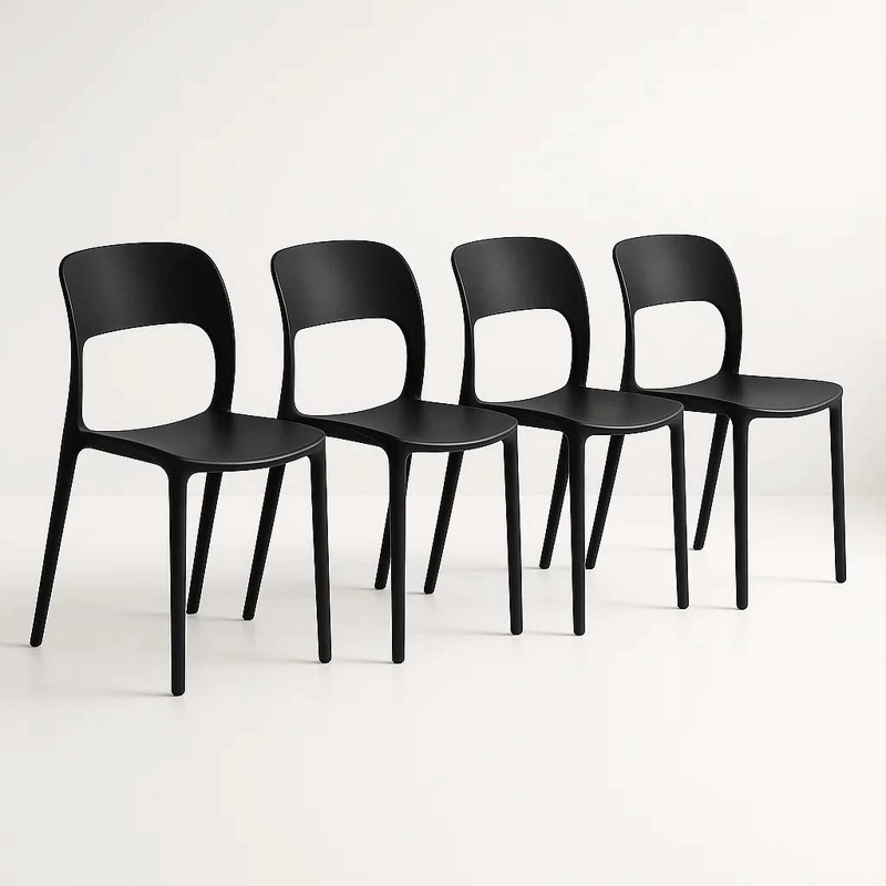 PACK KLIK MUEBLES KENTUCKY NEGRO 4 SILLAS NEGRAS - 1