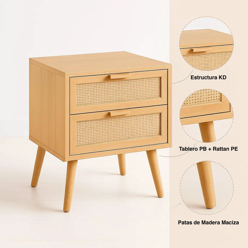 VELADOR KLIK MUEBLES EAMES MESH MADERA CAFÉ CLARO PACK 2 DOBLE - 5
