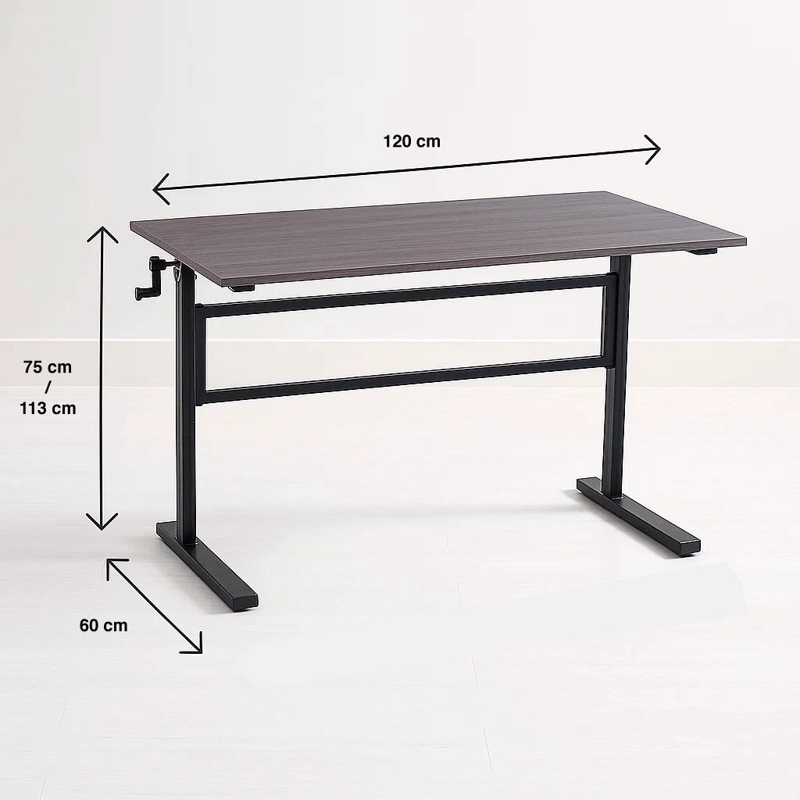 ESCRITORIO KLIK MUEBLES STANDING DESK TRABAJO CON ALTURA REGULABLE GRIS ACERO - 4