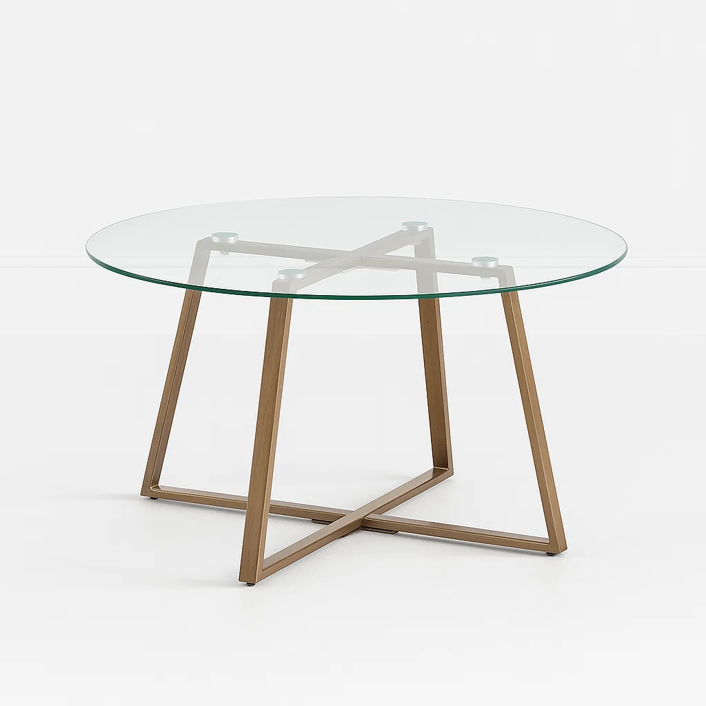 MESA CENTRO KLIK MUEBLES LIVING VIDRIO Y 80CM METAL - 1