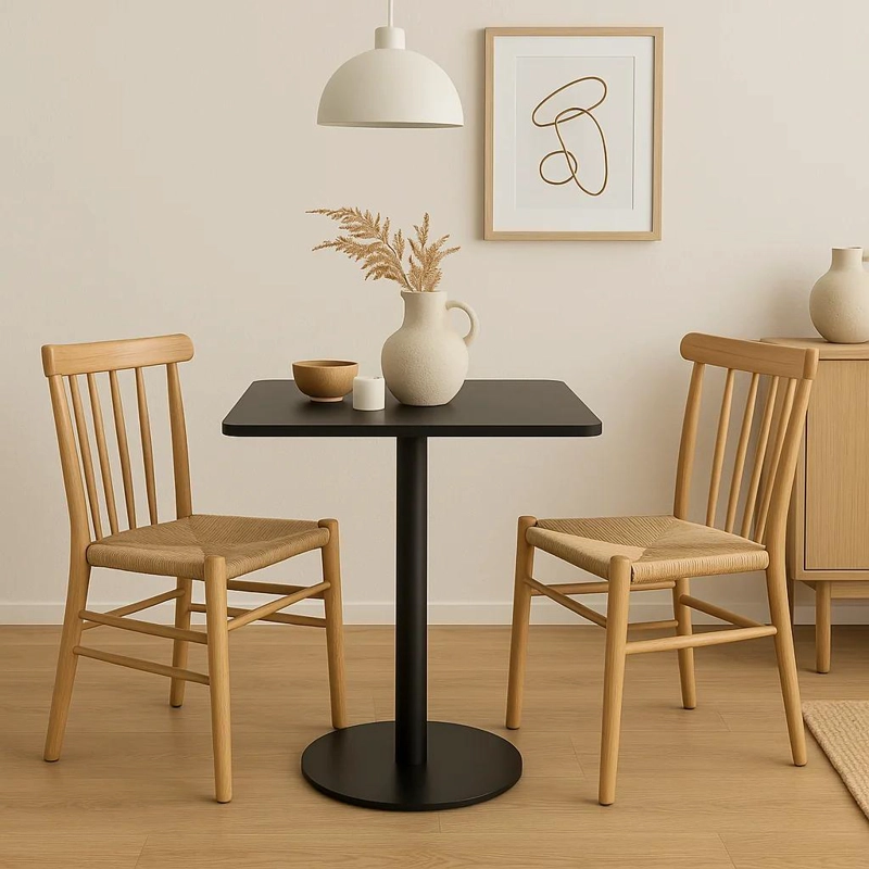 MESA KLIK MUEBLES RESTAURANT 70X70 TUBO CUBIERTA MDF METAL - 3
