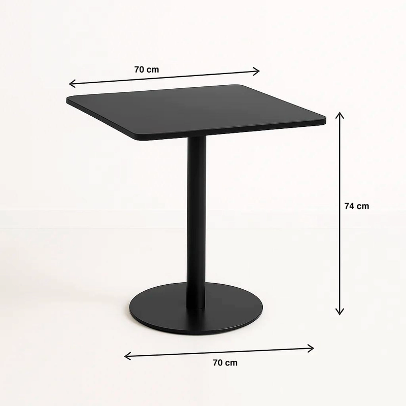 MESA KLIK MUEBLES RESTAURANT 70X70 TUBO CUBIERTA MDF METAL - 4