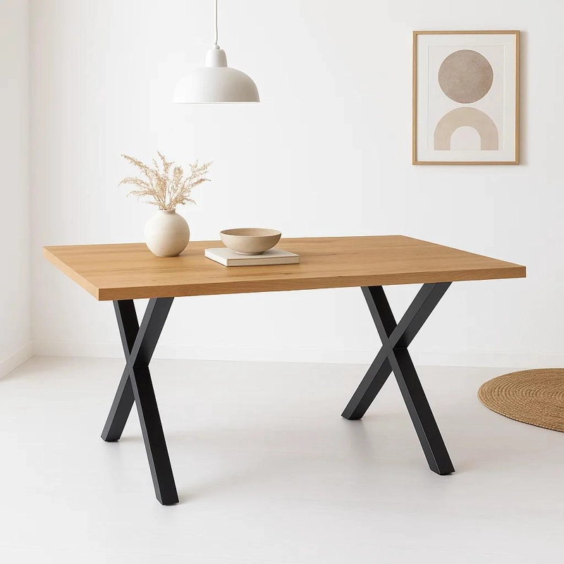 MESA KLIK MUEBLES INDUSTRIAL MADERA Y CROSS 140X90 METAL - 2