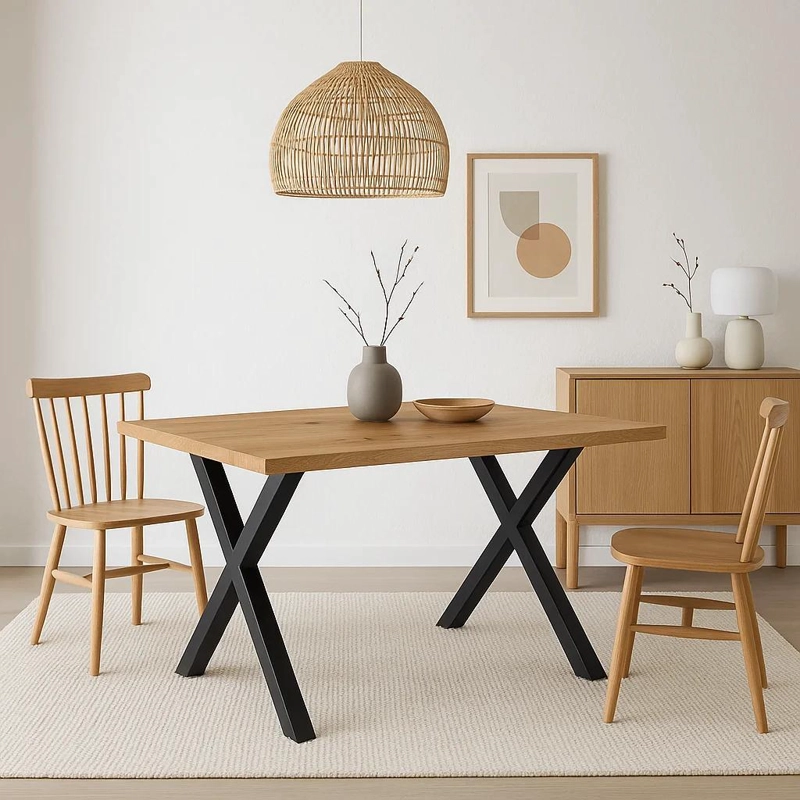 MESA KLIK MUEBLES INDUSTRIAL MADERA Y CROSS 140X90 METAL - 3