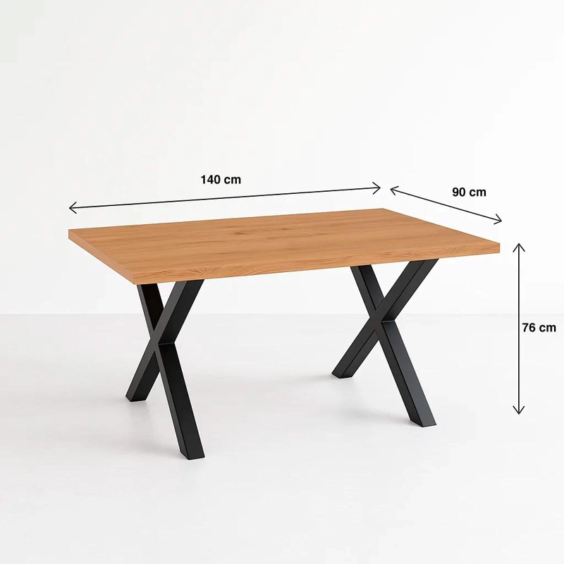 MESA KLIK MUEBLES INDUSTRIAL MADERA Y CROSS 140X90 METAL - 4