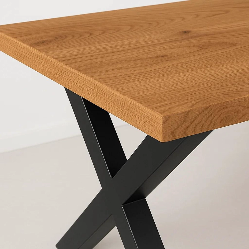 MESA KLIK MUEBLES INDUSTRIAL MADERA Y CROSS 140X90 METAL - 6