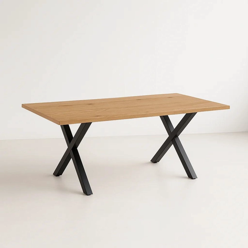 MESA KLIK MUEBLES INDUSTRIAL MADERA Y CROSS 180X90 METAL - 1