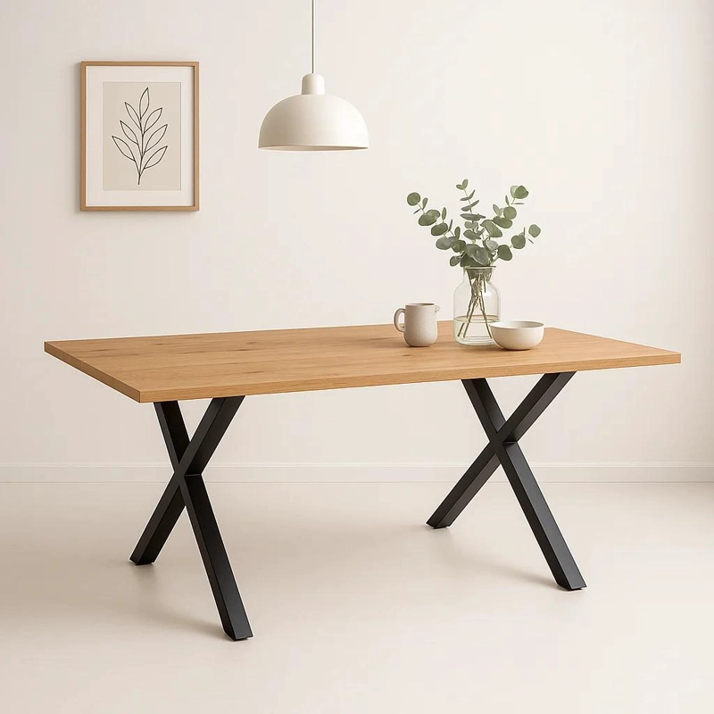 MESA KLIK MUEBLES INDUSTRIAL MADERA Y CROSS 180X90 METAL - 2