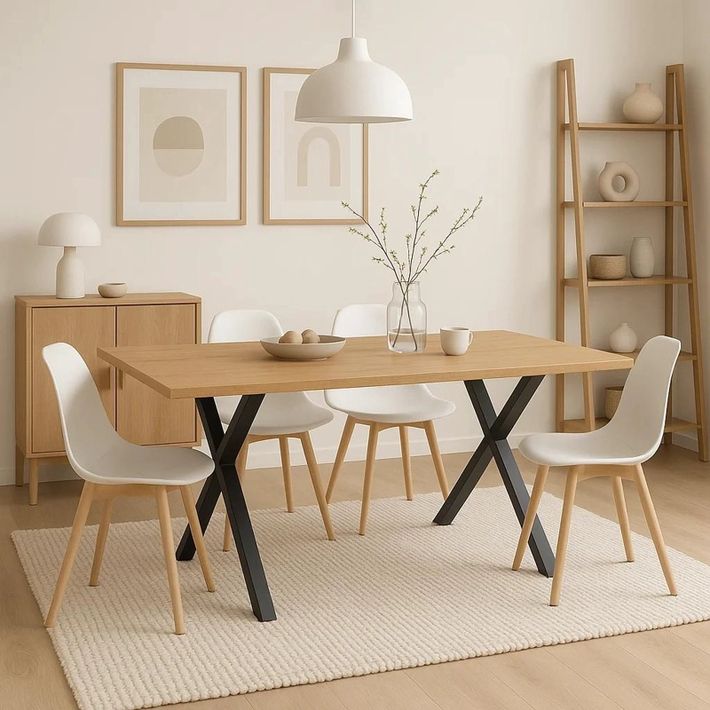 MESA KLIK MUEBLES INDUSTRIAL MADERA Y CROSS 180X90 METAL - 3