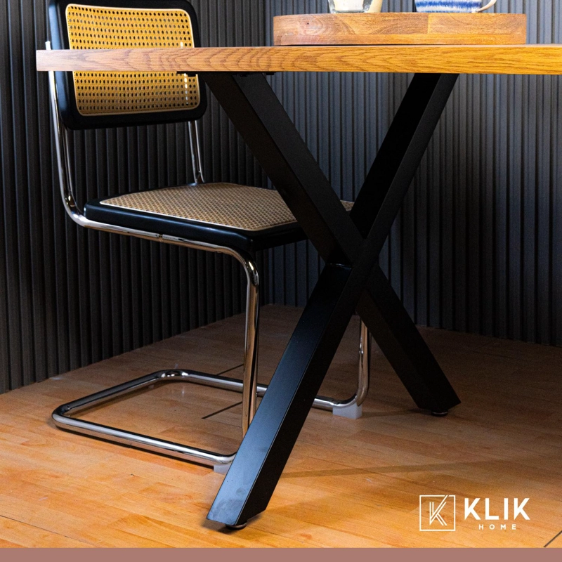 MESA KLIK MUEBLES INDUSTRIAL MADERA Y CROSS 180X90 METAL - 8