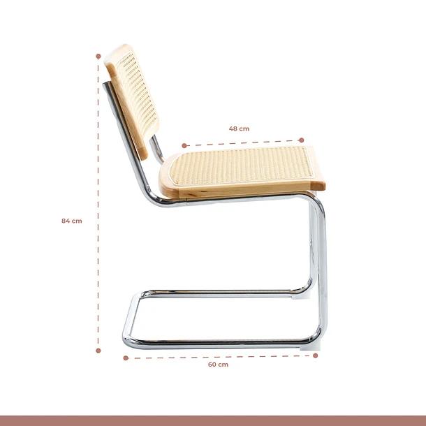 COMEDOR MESA EAMES 80CM REDONDA VIDRIO + 4 SILLAS BREUER MAD - 5