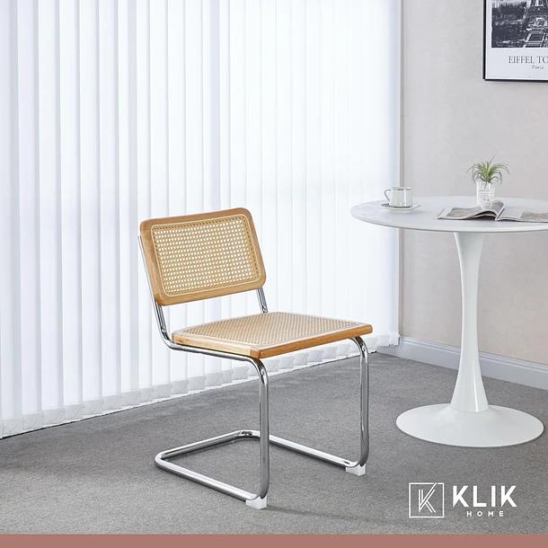 COMEDOR MESA EAMES 80CM REDONDA VIDRIO + 4 SILLAS BREUER MAD - 8
