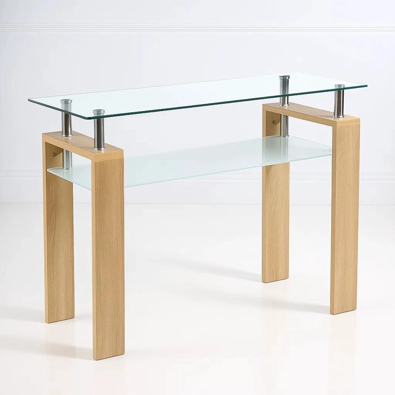 MESA DE ARRIMO RECTANGULAR DE VIDRIO - 1