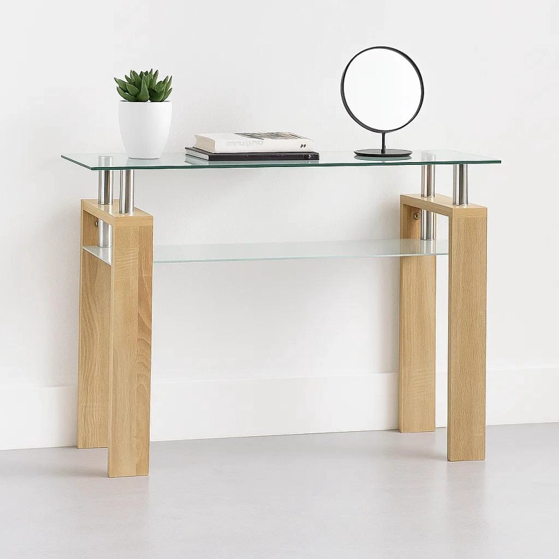MESA DE ARRIMO RECTANGULAR DE VIDRIO - 2