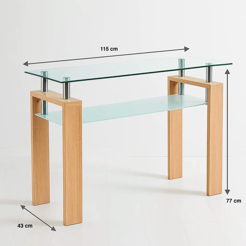 MESA DE ARRIMO RECTANGULAR DE VIDRIO - 4