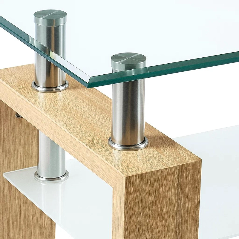 MESA DE ARRIMO RECTANGULAR DE VIDRIO - 6