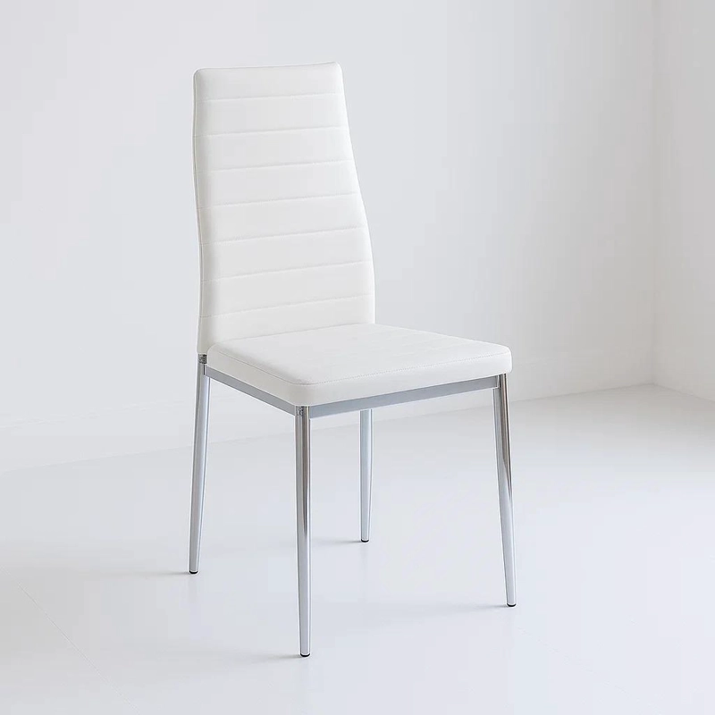 SILLA KLIK MUEBLES DINING LIANA BLANCO ACOLCHADA CON PATAS CROMADAS - 1