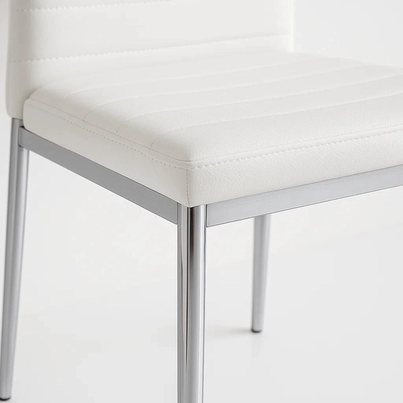 SILLA KLIK MUEBLES DINING LIANA BLANCO ACOLCHADA CON PATAS CROMADAS - 6