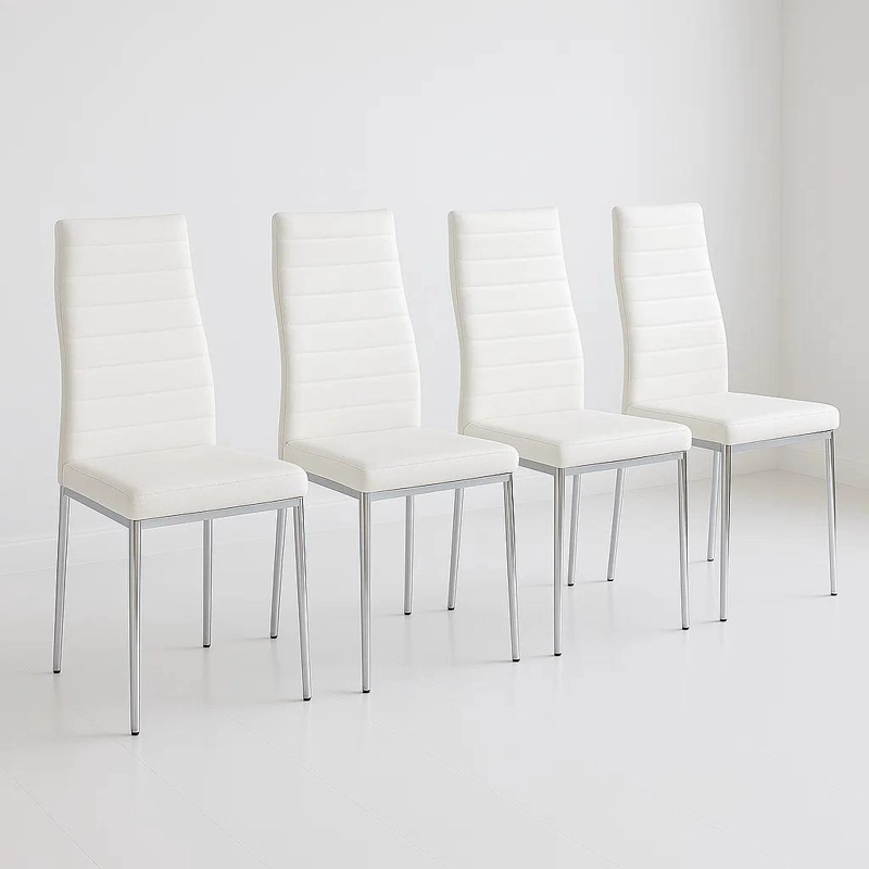 PACK KLIK MUEBLES DINING LIANA BLANCO 4 SILLAS ACOLCHADAS CON PATAS CROMADAS - 1