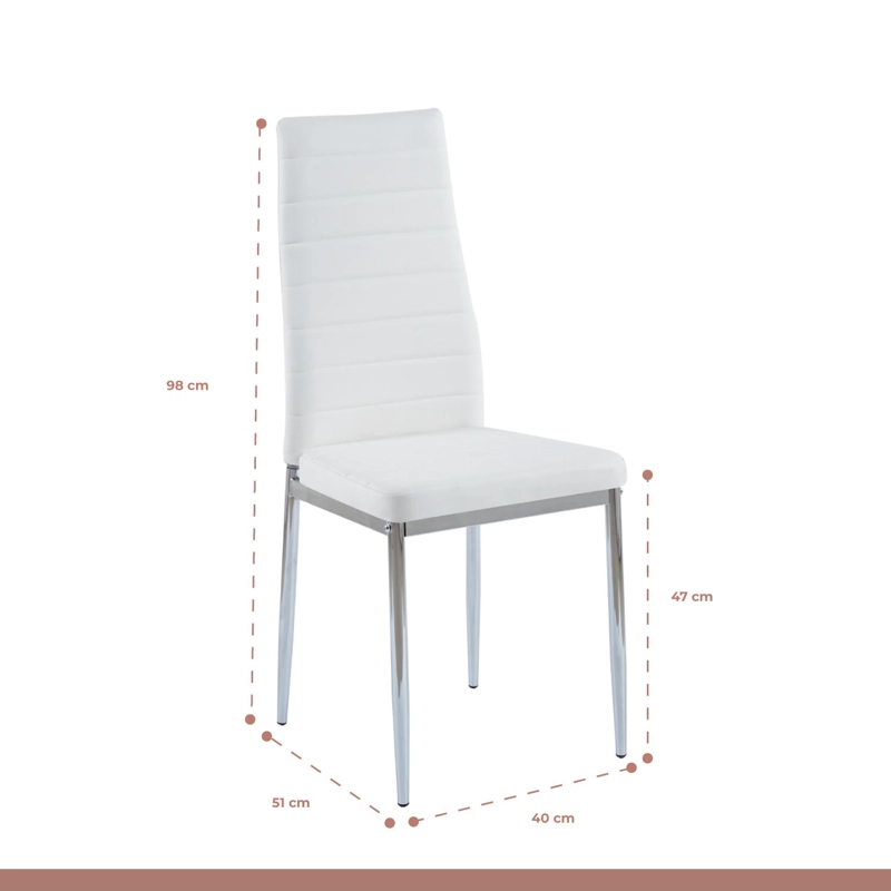 COMEDOR MESA DE VIDRIO RECTANGULAR 120X80 + 6 SILLAS DINING LIANA - BLANCAS - 5