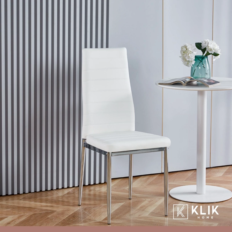 COMEDOR MESA DE VIDRIO RECTANGULAR 120X80 + 6 SILLAS DINING LIANA - BLANCAS - 8