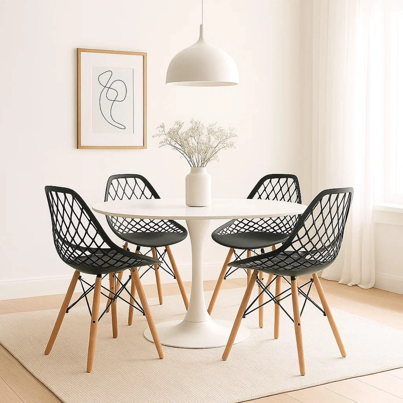 PACK DE 4 SILLAS EAMES ENREJADA MESH - EN COLOR NEGRO - 2