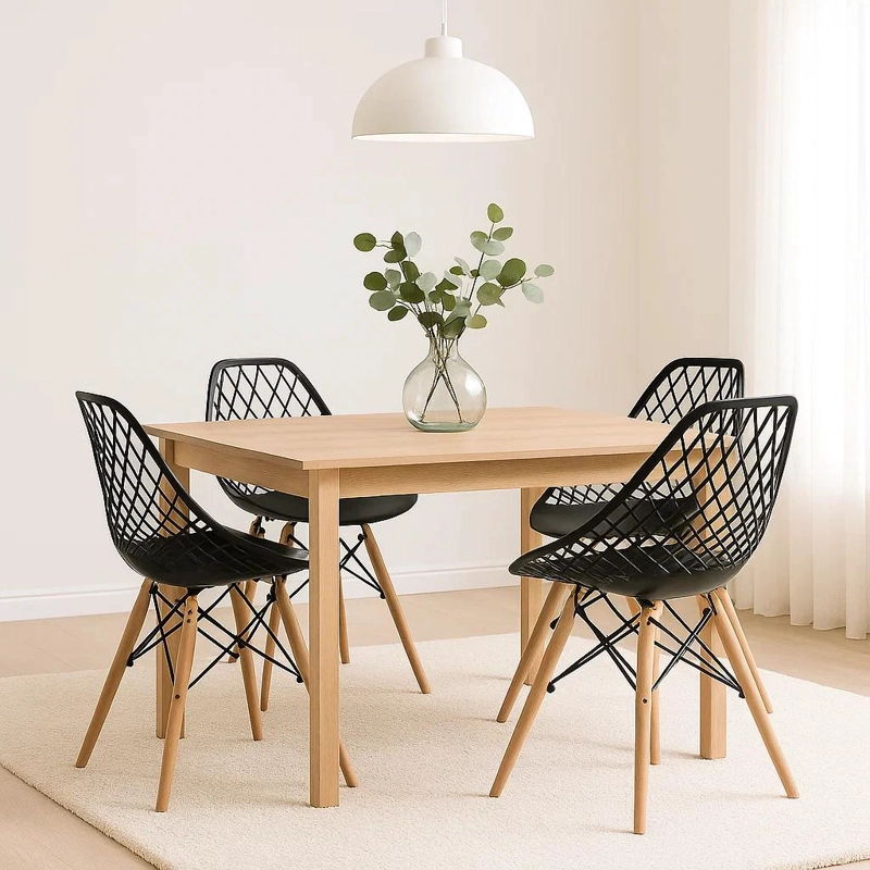 PACK DE 4 SILLAS EAMES ENREJADA MESH - EN COLOR NEGRO - 3