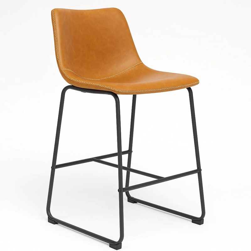 TABURETE KLIK MUEBLES BURGOS ACERO CAFE BAR CUERO Y METAL INDUSTRIAL - 1