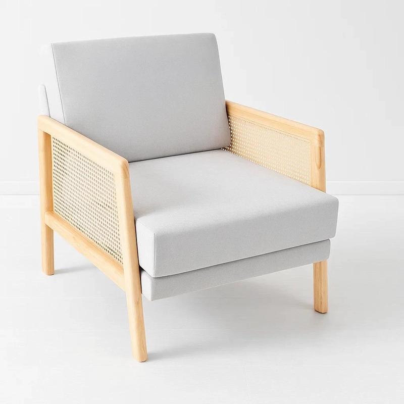 SILLÓN KLIK MUEBLES HARMONY MADERA LINO GRIS RATTAN - 1