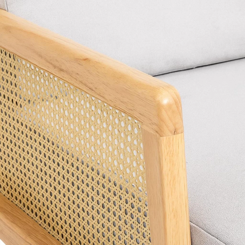 SILLÓN KLIK MUEBLES HARMONY MADERA LINO GRIS RATTAN - 6