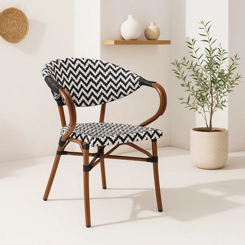 SILLA KLIK MUEBLES BISTRO PARISINA MULTICOLOR RATÁN CON REPOSABRAZOS - 2