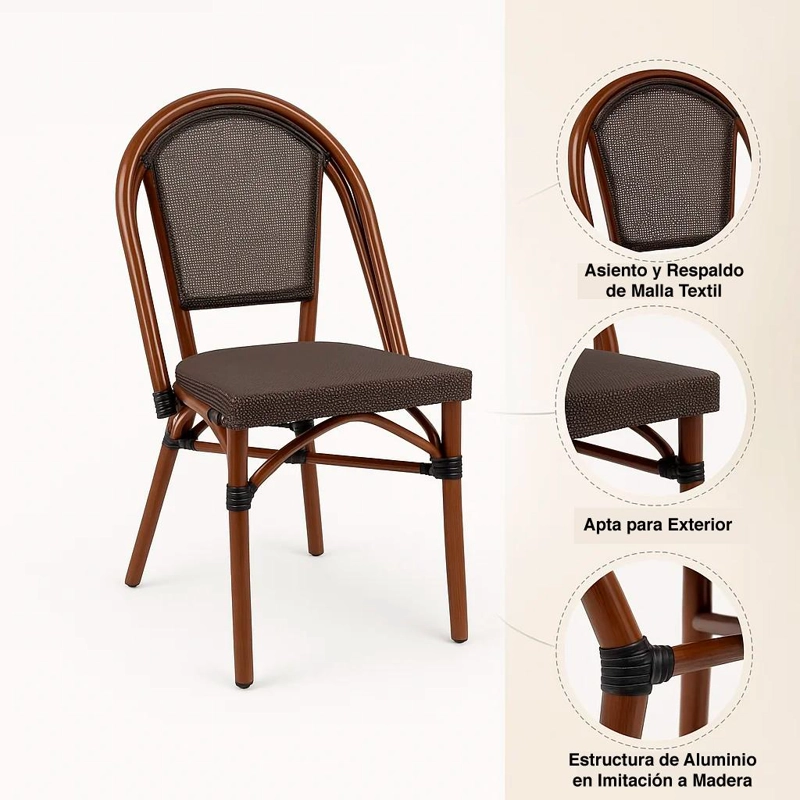 SILLA KLIK MUEBLES BISTRO PARISINA CAFÉ TEXTILENO - 5
